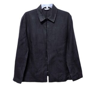HIRSCH Black 100% Linen Short Jacket 12
